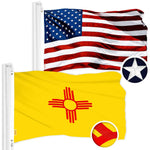 Load image into Gallery viewer, G128 Combo Pack: American USA Flag 2.5x4 Ft &amp; New Mexico NM State Flag 2.5x4 Ft  Both ToughWeave Series Embroidered Polyester, Embroidered Design, Indoor/Outdoor, Brass Grommets