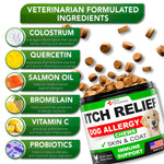 Load image into Gallery viewer, Dog Allergy Chews   Itch Relief for Dogs   Dog Allergy Relief   Anti Itch for Dogs   Dog Itchy Skin Treatment   Dog Allergy Support   Hot Spots   Immune Health Supplement   Made in USA   120 Treats