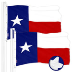 Load image into Gallery viewer, G128 2 Pack: Texas TX State Flag  10x15 Ft  ToughWeave Series Embroidered 300D Polyester  Embroidered Design, Indoor/Outdoor, Brass Grommets