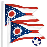 Load image into Gallery viewer, G128 2 Pack: Ohio OH State Flag  2x3 Ft  ToughWeave Series Embroidered 300D Polyester  Embroidered Design, Indoor/Outdoor, Brass Grommets