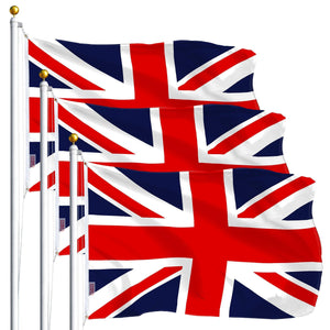 UK British Flag 3x5 Ft 3Pack Printed Polyester By G128