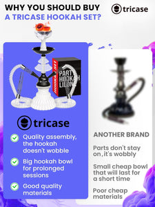 White Black Hookah set with everything Hookah Set 2 Hose Hookah LilOne