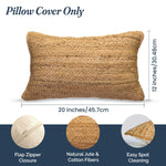 Load image into Gallery viewer, Jute Throw Pillow Covers 20x12 Inch Braided Hand Woven Decorative Pillow Cover for Couch Boho Jute Decor Living Room Decor Natural 1Pc Indoor Outdoor Pillow Cover
