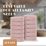 Load image into Gallery viewer, Pink Washcloths Set 12 Pack for Body Face Towel 12x12 Inch Cotton Wash Cloths Bulk  Spa Fingertip Wash Clothes Soft Absorbent Gym Towels