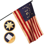 Load image into Gallery viewer, G128 Bennington TeaStained Flag  2x3 Ft  Pole Sleeve Embroidered 420D Polyester  Embroidered Stars, Sewn Stripes, Brass Grommets, Indoor/Outdoor, Vibrant Colors, Quality Polyester
