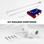 Load image into Gallery viewer, G128 Combo Pack: 5 Ft Tangle Free Aluminum Spinning Flagpole (Silver) &amp; Betsy Ross Flag 2x3 Ft, ToughWeave Series Embroidered 300D Polyester  Pole with Flag Included