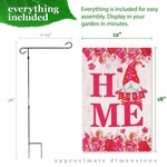 Load image into Gallery viewer, G128 Combo Pack: Garden Flag Stand Black 36 in x 16 in &amp; Garden Flag Happy Valentine's Day Decoration Gnome Holding Love Sign 12x18 DoubleSided Blockout Fabric