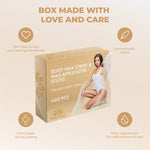 Load image into Gallery viewer, Bella Verde Wooden Wax Applicator Sticks and Non Woven White Wax Strips Wooden Waxing Spatulas Large 400 count Hair removal For Men Women Brazilian Eyebrow Home Body Waxing Prime