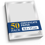 Load image into Gallery viewer, 50 Certificate Paper 8.5 x 11 inch for Printing Blank Certificate Papers for Award Certificates &amp; Diploma Paper Premium Silver Foil Award Papers Cardstock for Awards Certificates Graduation
