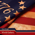 Load image into Gallery viewer, G128 Combo Pack: American USA TeaStained Flag 3x5 Ft &amp; Betsy Ross 1776 TeaStained Flag 3x5 Ft  Both LiteWeave Pro Series Printed 300D Polyester, Brass Grommets