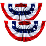 Load image into Gallery viewer, 2 Pack USA Pleated Fan Flag 3x6 Ft American USA Bunting Decoration Flags Printed
