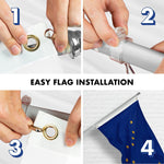 Load image into Gallery viewer, G128 Combo Pack: 5 Ft Tangle Free Spinning Flagpole (Silver) &amp; Alaska Flag 2.5x4 Ft Embroidered 220GSM Spun Polyester, Brass Grommets (Flag Included) Aluminum Flag Pole