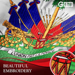 Load image into Gallery viewer, G128 2 Pack: Haiti Haitian Flag  2.5x4 Ft  StormFlyer Series Embroidered 220GSM Spun Polyester  Country Flag, Embroidered Design, Indoor/Outdoor, Brass Grommets, Heavy Duty, All Weather