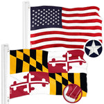 Load image into Gallery viewer, G128 Combo Pack: American USA Flag 2.5x4 Ft &amp; Maryland MD State Flag 2.5x4 Ft  Both ToughWeave Series Embroidered 300D Polyester, Embroidered Design, Indoor/Outdoor, Brass Grommets