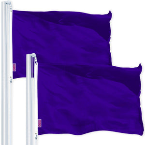 Solid Violet Color Flag 3x5 Ft 2Pack Printed 150D Polyester