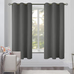 Load image into Gallery viewer, 2 Panels 42x63 inch Dark Grey Blackout Curtains for Bedroom with Grommet Drapes
