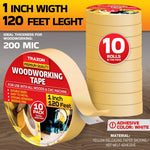 Load image into Gallery viewer, Double Sided Woodworking Tape 10 Pack 1 Inch x 120 Ft Wood Crafter Sticky Tool Two Side Adhesive for Router Templates Removable &amp; Residue Free