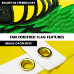 Load image into Gallery viewer, 5 Feet Tangle Free Spinning Flagpole (Black) Gadsden Flag Double Sided Brass Grommets Embroidered 2x3 ft (Flag Included) Aluminum Flag Pole
