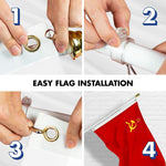 Load image into Gallery viewer, G128 Combo Pack: 6 Ft Tangle Free Aluminum Spinning Flagpole (White) &amp; Union of Soviet Socialist Republics USSR Flag 3x5 Ft, LiteWeave Pro Series Printed 150D Polyester  Pole with Flag Included