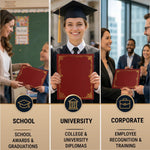 Load image into Gallery viewer, 50 Pack Premium Burgundy Certificate Holders 8.5 x 11 inch Heavyweight 300gsm Cardstock Diploma Holder &amp; Certificate Folder Award Certificate Folders for Graduation with Gold Foil Diploma Cover