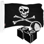 Load image into Gallery viewer, G128 10 Pack: Pirate Jolly Roger Bones Flag  16x24 In  ToughWeave Series Embroidered 300D Polyester  Novelty Flag, Embroidered Design, Indoor/Outdoor, Brass Grommets