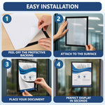 Load image into Gallery viewer, 12 Self Adhesive Sign Holder 11x17 with Magnetic Border Reusable Adhesive Frames Windows Magnetic Frames for Wall Display Peel &amp; Stick Document Sleeve Magnet Page Protector for Office School