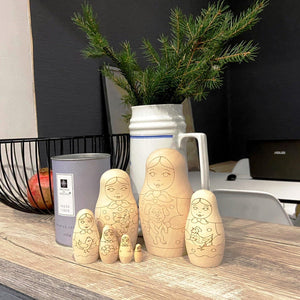 Blank Russian Nesting Dolls to Paint Set 7 pcs Wooden Crafts to Paint Your Own