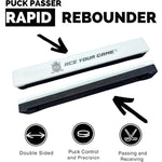 Load image into Gallery viewer, Rapid Rebounder 24 inch Double Sided Hockey Passer Puck Rebounder Passing &amp; Shooting Trainer for One Timers Hockey Training Equipment Easy Setup Screws &amp; Stickers Included White