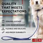 Load image into Gallery viewer, WAUDOG Rolled Leather Dog Leash 4Ft * 0.4 in for Small Medium and Large Dogs Heavy Duty Leather Puppy Leash for Outdoor Walking Running Training Strong Dog Leashes for Large Breed Dogs (Purple)
