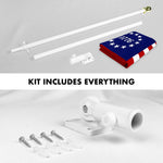 Load image into Gallery viewer, G128 Combo Pack: 6 Ft Tangle Free Aluminum Spinning Flagpole (White) &amp; Betsy Ross 1776 Flag 3x5 Ft, ToughWeave Series Embroidered 300D Polyester  Pole with Flag Included