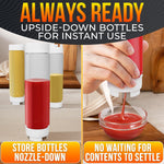 Load image into Gallery viewer, Set of 3 Condiment Squeeze Bottles for Sauces 16 oz Easy to Fill Clear Bottles with Self Closing Valve Ready to Dispense for Dressings Ketchup Mustard &amp; More Durable Reusable Mess Free Design