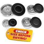 Load image into Gallery viewer, 4Pcs Portable Gas Stove Burner Replacement Surface Burner Head Replacement Stove Range Gas Stove Burners Caps Black Stove Top Burner Replacement Range Burners Tops Burner Covers for Gas Stove
