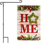 Load image into Gallery viewer, G128 Combo Pack: Garden Flag Stand Black 36 in x 16 in &amp; Garden Flag Everyday Decoration Home Wreath on Rustic Wood 12x18 DoubleSided Blockout Fabric
