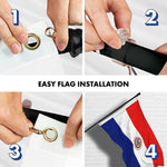 Load image into Gallery viewer, G128 Combo Pack: 6 Ft Tangle Free Spinning Flagpole (Black) &amp; Paraguay Flag 3x5 Ft Printed 150D Polyester, Brass Grommets (Flag Included) Aluminum Flag Pole