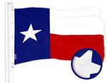 Load image into Gallery viewer, G128 Combo Pack: American USA Flag 8x12 Ft &amp; Texas TX State Flag 8x12 Ft  Both ToughWeave Series Embroidered 300D Polyester, Embroidered Design, Indoor/Outdoor, Brass Grommets