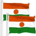 Load image into Gallery viewer, G128 2 Pack: Niger Nigerien Flag  3x5 Ft  LiteWeave Pro Series Printed 150D Polyester  Country Flag, Indoor/Outdoor, Vibrant Colors, Brass Grommets, Thicker and More Durable Than 100D 75D Polyester
