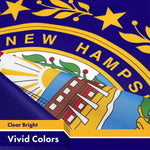 Load image into Gallery viewer, G128 5 Pack: New Hampshire NH State Flag  3x5 Ft  LiteWeave Pro Series Printed 150D Polyester  Indoor/Outdoor, Vibrant Colors, Brass Grommets, Thicker and More Durable Than 100D 75D Polyester