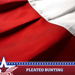 Load image into Gallery viewer, 2 Pack: USA Pleated Fan Flag 3x3 Feet Star Center Quarter Circle Embroidered Polyester Stars and Stripes
