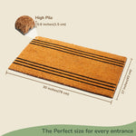 Load image into Gallery viewer, Coco Coir Door Mat Plain Welcome Mat with Stripes Beige 30x17