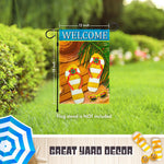 Load image into Gallery viewer, Welcome Summer Sandals Sunglasses Garden Flag 12x18 Inch 150D Polyester Rustic
