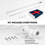 Load image into Gallery viewer, G128 Combo Pack: 6 Feet Tangle Free Spinning Flagpole (Silver) Christian Religious Flag 3x5 ft Printed 150D Brass Grommets (Flag Included) Aluminum Flag Pole