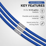 Load image into Gallery viewer, Trash Can Bands Set of 3 Metal Connector Fits 13 to 33 Gallon Trash Bag Blue
