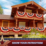 Load image into Gallery viewer, G128  5 Pack: USA Tea Stained Pleated Fan Flag 1.5x3FT Embroidered Polyester Stars and Stripes