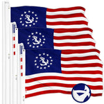 Load image into Gallery viewer, G128 3 Pack: American USA Yacht Ensign Flag  2x3 Ft  ToughWeave Series Embroidered 300D Polyester  Nautical Flag, Embroidered Stars, Sewn Stripes, Indoor/Outdoor, Brass Grommets