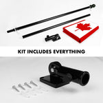 Load image into Gallery viewer, G128 Combo Pack: 5 Ft Tangle Free Aluminum Spinning Flagpole (Black) &amp; Canada Canadian Flag 2.5x4 Ft, ToughWeave Series Embroidered 210D Polyester  Pole with Flag Included