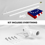 Load image into Gallery viewer, G128 Combo Pack: 6 Ft Tangle Free Aluminum Spinning Flagpole (White) &amp; Betsy Ross Flag 3x5 Ft, ToughWeave Series Embroidered 300D Polyester  Pole with Flag Included