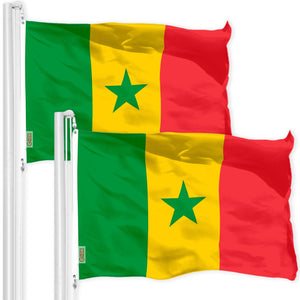 Senegal Senegalese Flag 3x5 Ft 2Pack 150D Printed Polyester By G128