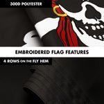 Load image into Gallery viewer, G128 Combo Pack: 6 Ft Tangle Free Aluminum Spinning Flagpole (White) &amp; Pirate Jolly Roger Red Head Scarf Flag 3x5 Ft, ToughWeave Series Embroidered 300D Polyester  Pole with Flag Included