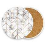 Load image into Gallery viewer, Coasters for Drinks Set of 4 Pieces Absorbent Ceramic Coasters with Cork Base ﻿Geometric Marble Texture Coffee Coaster Great Gift for Table Housewarming Birthday Kitchen Home Decor