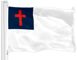 Load image into Gallery viewer, G128 Combo Pack: American USA Flag 2x3 Ft &amp; Christian Flag 2x3 Ft  Both LiteWeave Pro Series Printed 150D Polyester, Brass Grommets